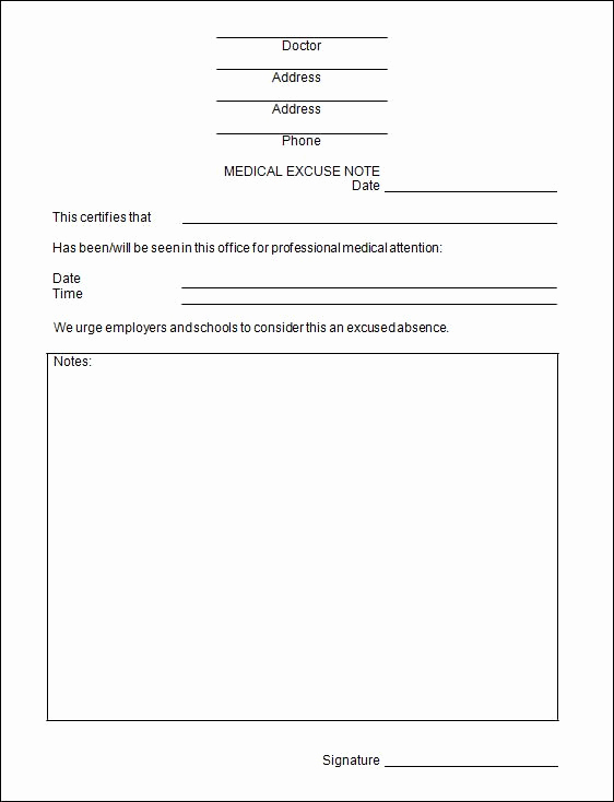 Urgent Care Doctors Note Template New Sample Doctor Note 30 Free Documents In Pdf Word