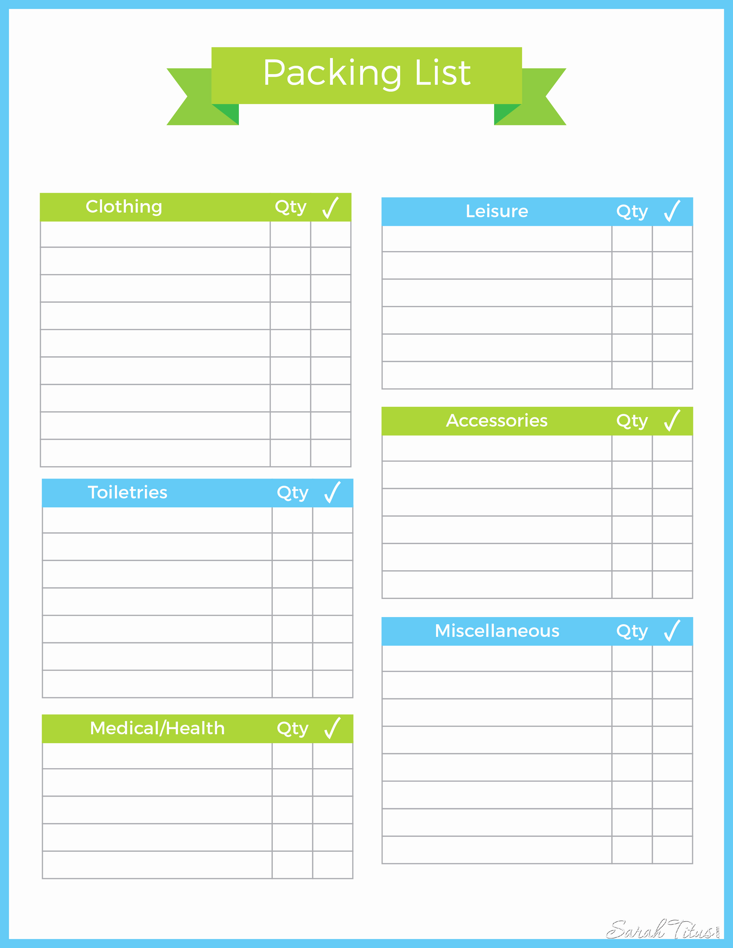 Vacation Packing List Template Best Of Travel Binder Packing List Sarah Titus