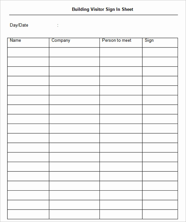 sign in sheet templates
