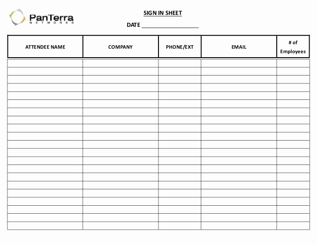 Visitor Sign In Sheet Template Fresh Sign In Sheet Templates Word Excel Samples