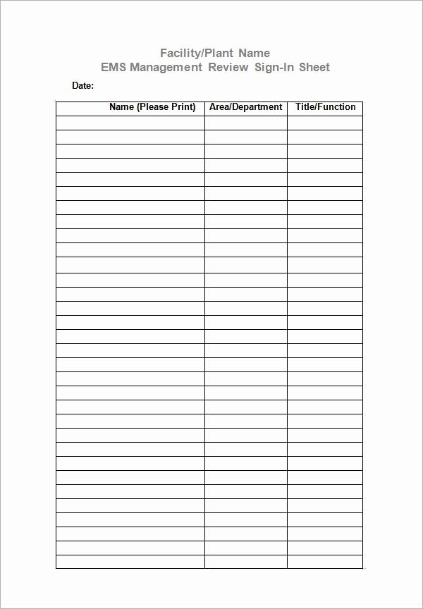 Visitor Sign In Sheet Template New 34 Sample Sign In Sheet Templates Pdf Word Apple Pages