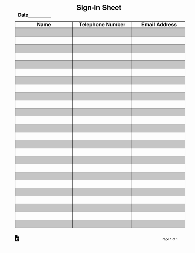 Visitor Sign In Sheets Luxury attendance Guest Sign In Sheet Template