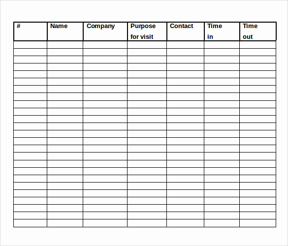 Visitor Sign In Sheets Unique Sample Visitor Sign In Sheet 10 Documents In Word Pdf