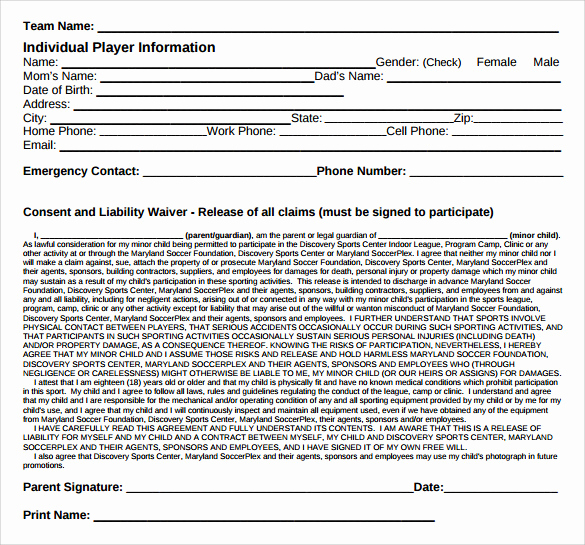 Waiver Of Liability form Lovely Sample Liability Waiver form 9 Download Free Documents