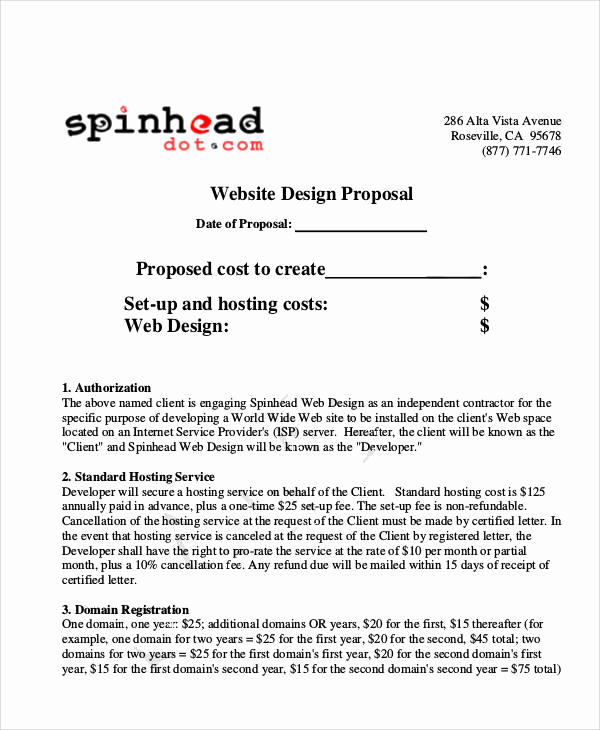 Web Design Proposal Template New 9 Website Proposals Word Pdf Pages
