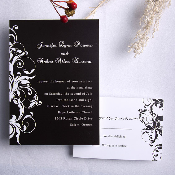 Wedding Invitations with Pictures Best Of Classic Black and White Damask Wedding Invitations Ewi023
