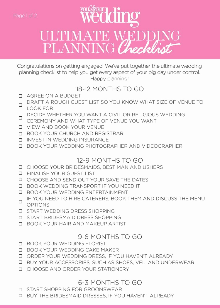Wedding List to Do New the Ultimate Wedding Planning Checklist Download Our Free