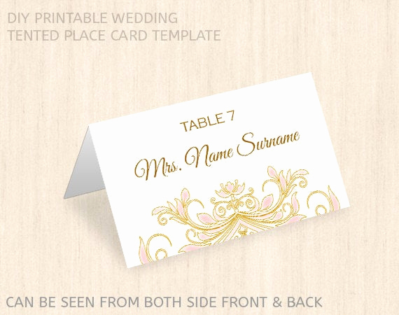 Wedding Place Cards Template Beautiful Printable Wedding Place Card Templatename Place Cardeditable