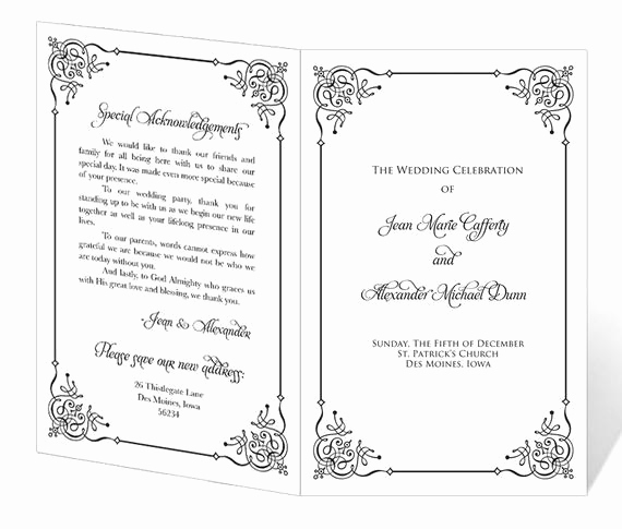 Wedding Program Template Free Best Of Wedding Program Template Printable Instant Download