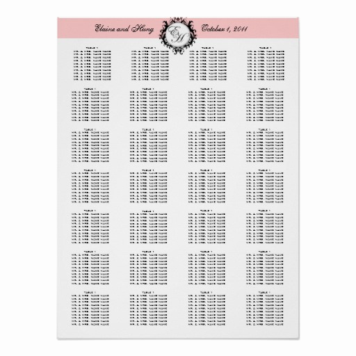 Wedding Seating Chart Poster New Template Wedding Seating Chart Paris Chic Poster
