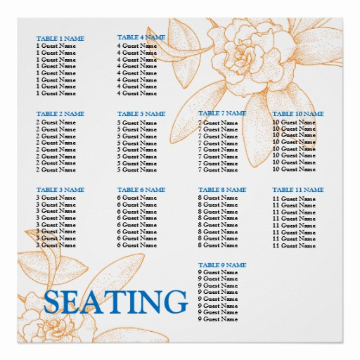 Wedding Seating Chart Poster New Wedding Reception Seating Chart Template Poster