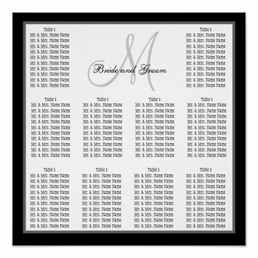 Wedding Seating Chart Poster Template Best Of Template Monogram Wedding Seating Chart Poster