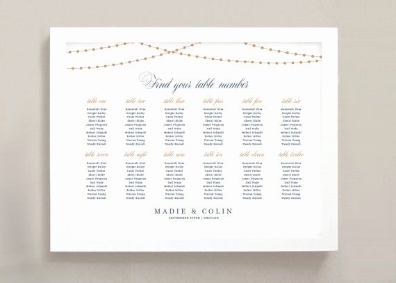 Wedding Seating Chart Poster Template Unique Printable Seating Chart Poster Template