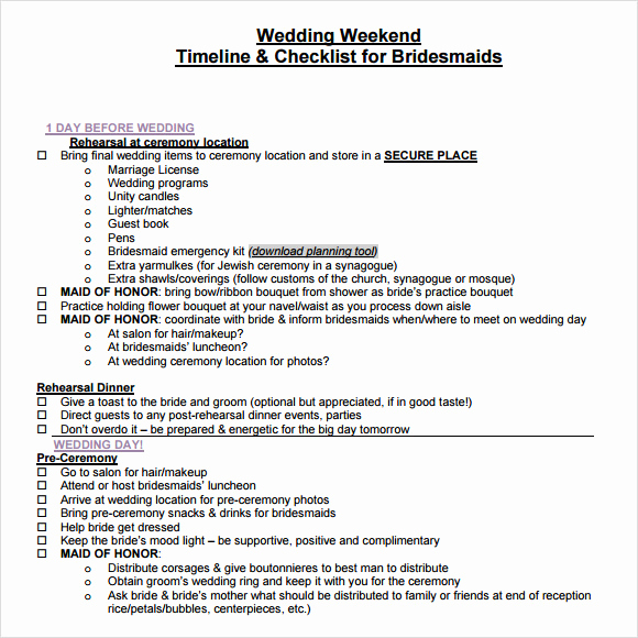 Wedding Weekend Itinerary Template Unique Sample Wedding Weekend Itinerary Template 12 Documents