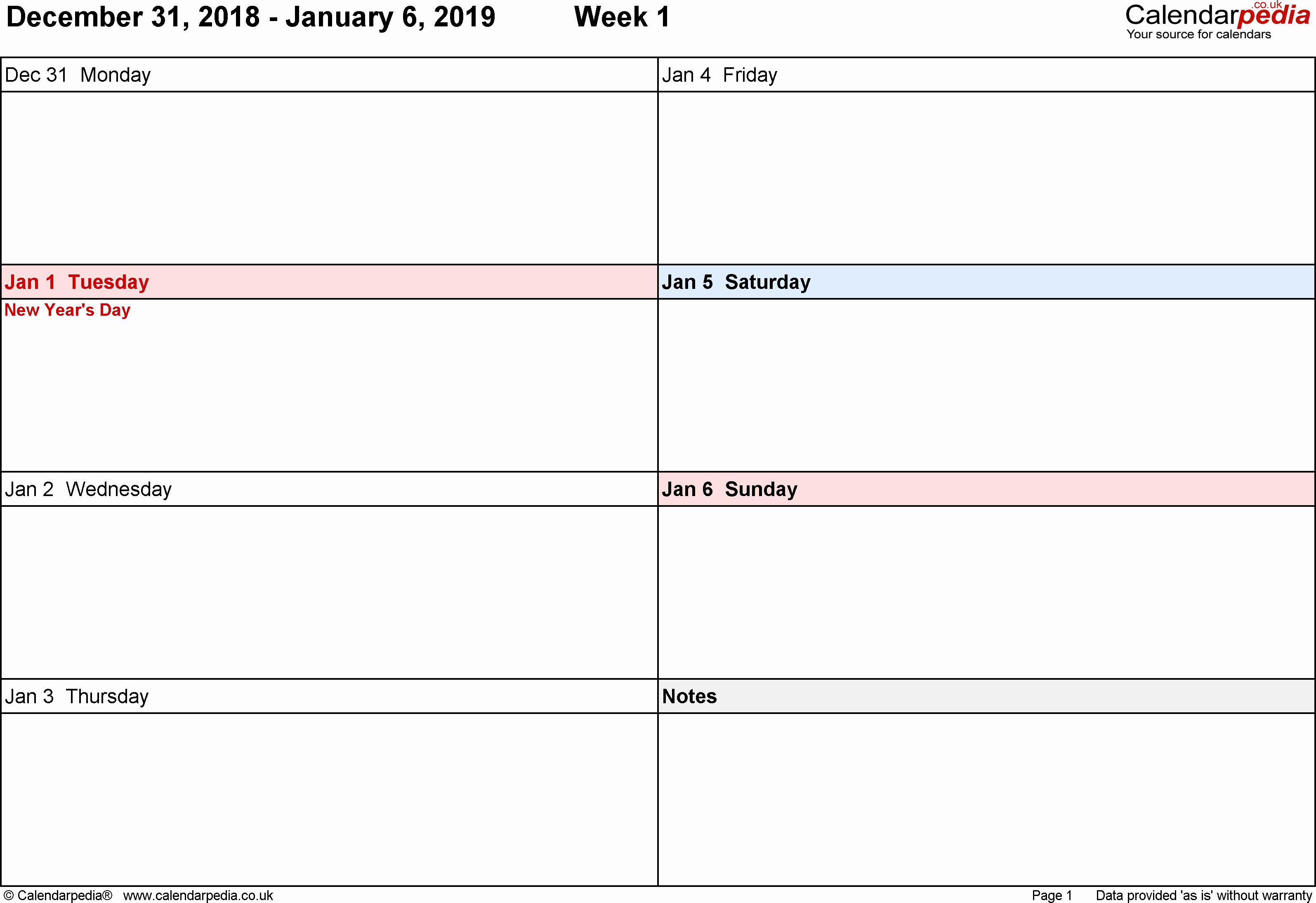 Weekly Calendar Template 2019 Awesome Weekly Calendar 2019 Uk Free Printable Templates for Excel