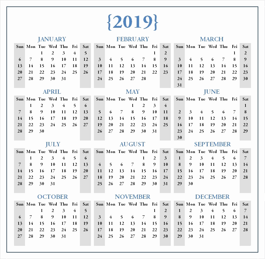 Weekly Calendar Template 2019 Beautiful Free Printable 2019 Calendar with Weekly Planner