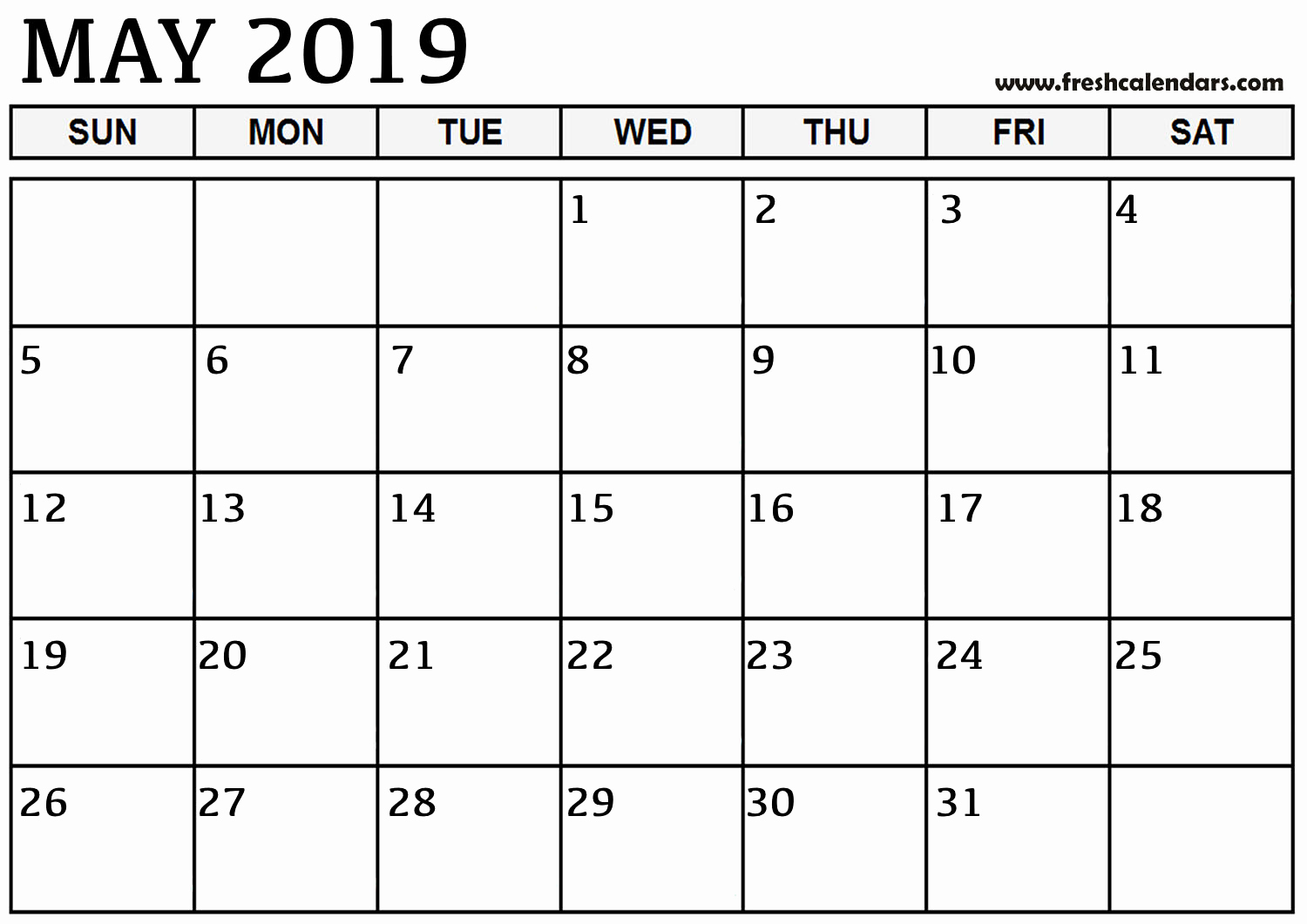 Weekly Calendar Template 2019 Best Of May 2019 Calendar Printable Fresh Calendars