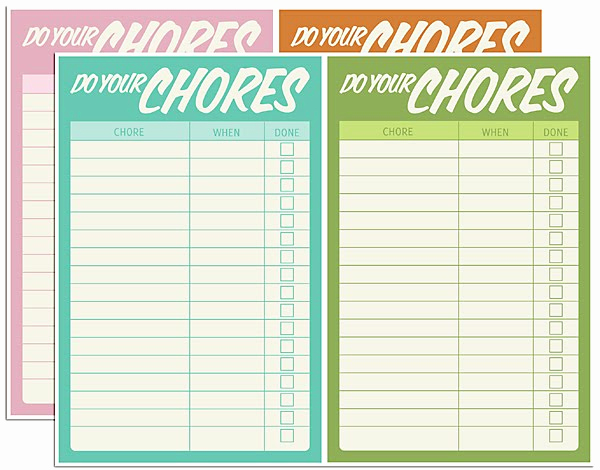 Weekly Chore Chart Template Awesome Free Digital Download – Chore Charts