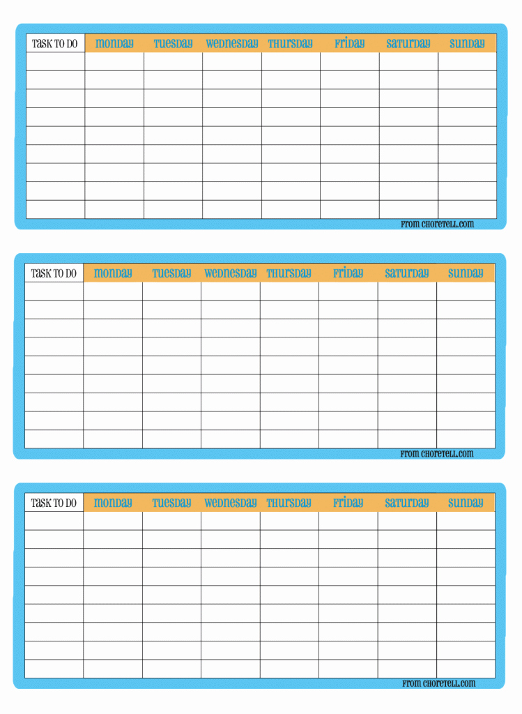 Weekly Chore Chart Template Inspirational Pin by Carol Ross On Printable Charts Templates forms