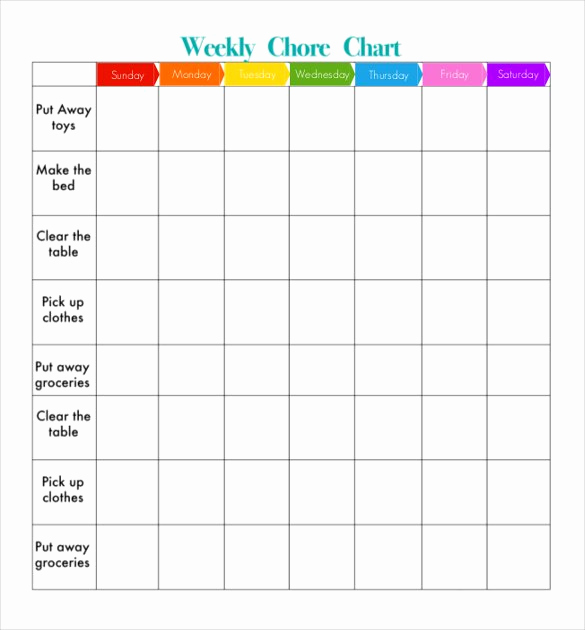 Weekly Chore Chart Template Unique How to Make Good Schedule Using 5 Chore List Template Types