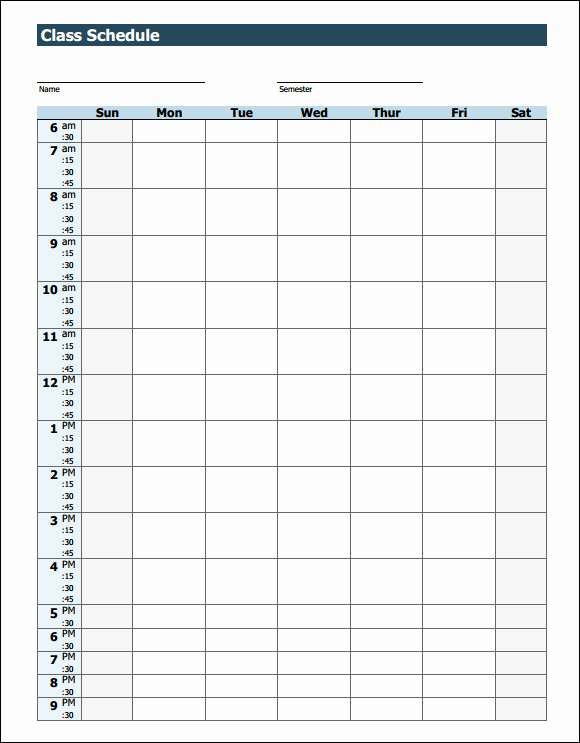 Weekly Class Schedule Template Awesome Sample Weekly Schedule Template 35 Documents In Psd