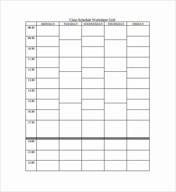Weekly Class Schedule Template Beautiful Class Schedule Template 9 Download Free Documents In