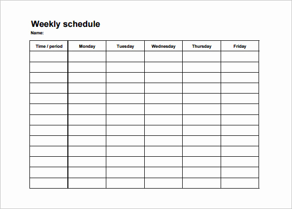 Weekly Class Schedule Template Luxury College Schedule Template 7 Free Sample Example format