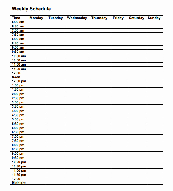 Weekly Class Schedule Template Luxury Weekly Schedule Template 9 Download Free Documents In