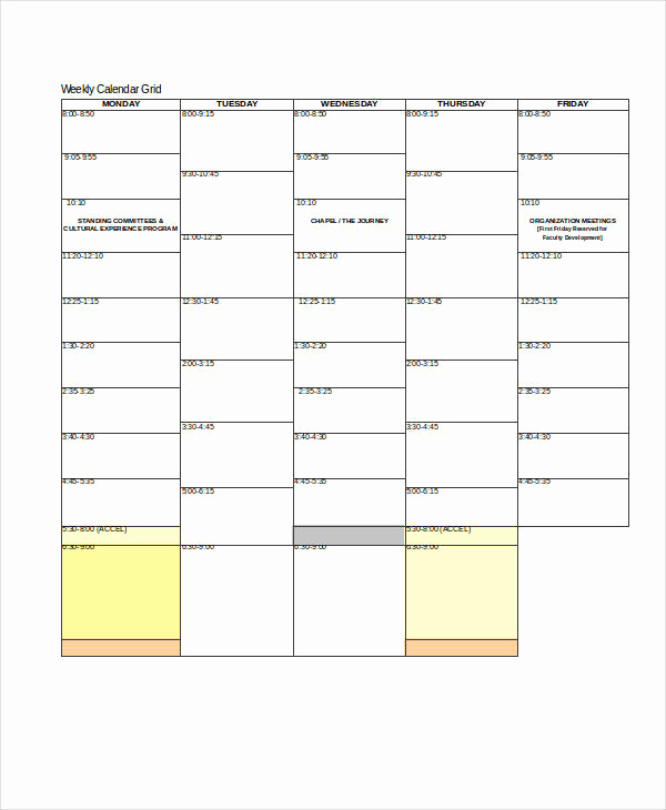 Weekly Class Schedule Template Unique Excel Class Schedule Templates 8 Free Word Excel Pdf
