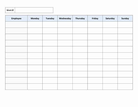 Weekly Employee Schedule Template Awesome Free Printable Work Schedules