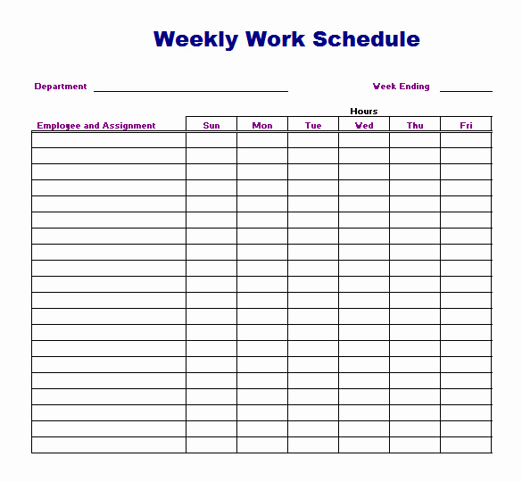 Weekly Employee Schedule Template Lovely Weekly Employee Work Schedule Free Template Driverlayer
