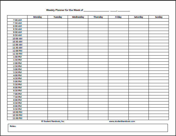 Weekly Hourly Schedule Template Best Of Free Printable Weekly Hourly Daily Planner