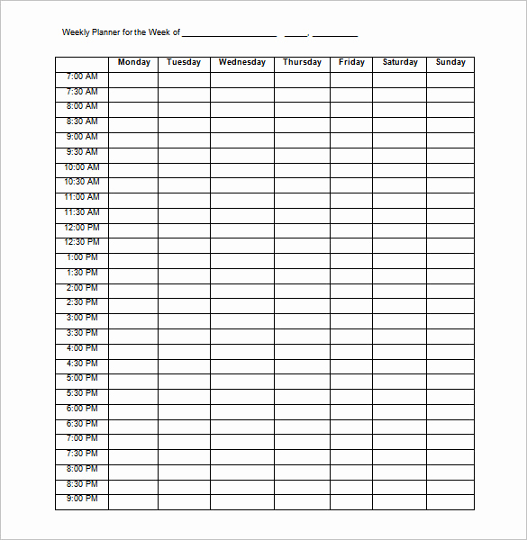 Weekly Hourly Schedule Template Inspirational 9 Family Schedule Templates Doc Pdf