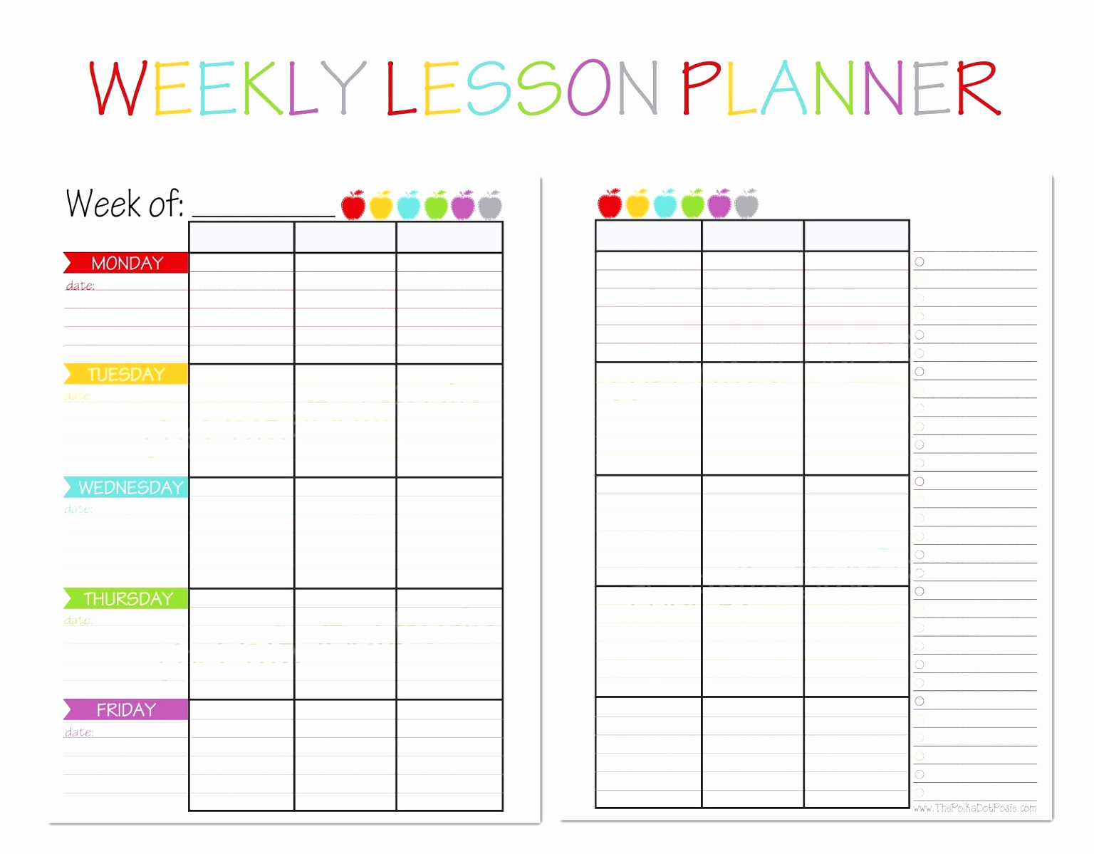 weekly planning template for teachers