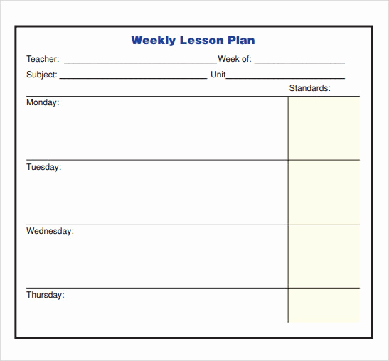 Weekly Lesson Plan Template Pdf Best Of 10 Sample Lesson Plans
