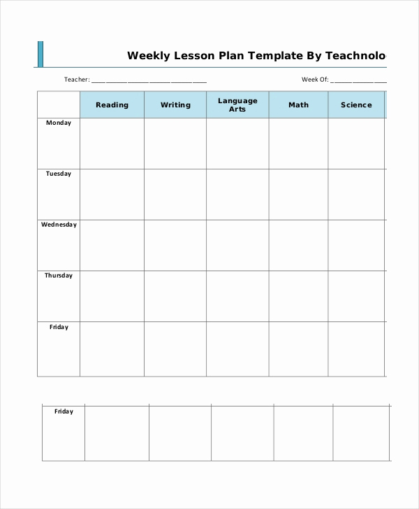 Weekly Lesson Plan Template Pdf Best Of Lesson Plan Template 14 Free Word Pdf Documents