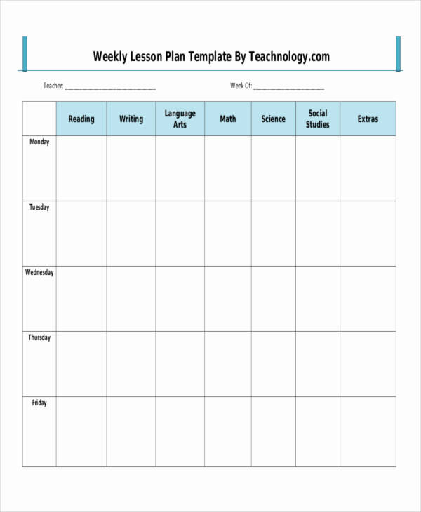 Weekly Lesson Plan Template Pdf Inspirational 62 Examples Of Lesson Plans Word Pdf