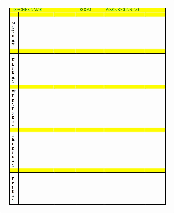Weekly Lesson Plan Template Word Beautiful 9 Sample Weekly Lesson Plans