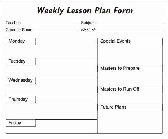 Weekly Lesson Plan Template Word Inspirational 5 Free Lesson Plan Templates Excel Pdf formats
