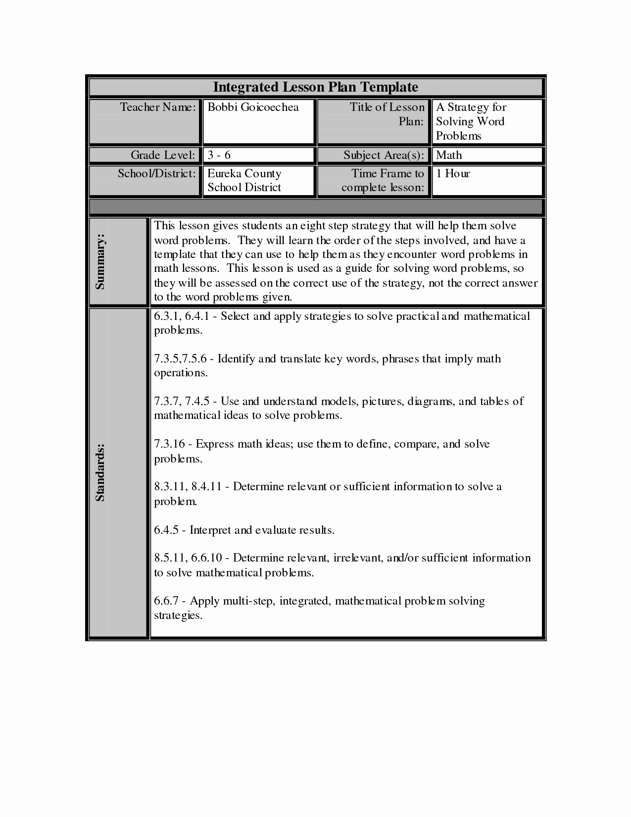 Weekly Lesson Plan Template Word Inspirational Best S Of Math Lesson Plan Template Math Lesson