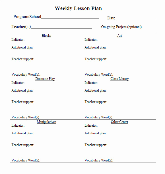 Weekly Lesson Plan Template Word Luxury Sample Weekly Lesson Plan 8 Documents In Pdf Word