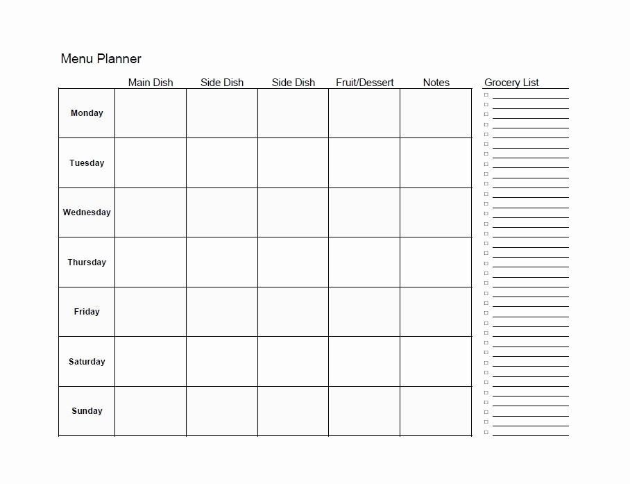 Weekly Meal Plan Template Awesome Meal Planning Template