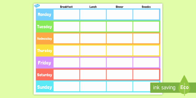 Weekly Meal Plan Template Inspirational Weekly Meal Planner Template Weekly Meal Planner Template
