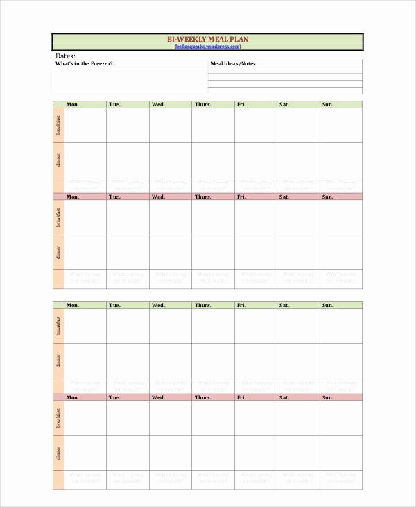 Weekly Meal Plan Template Unique Weekly Meal Planner Template 9 Free Pdf Word Documents