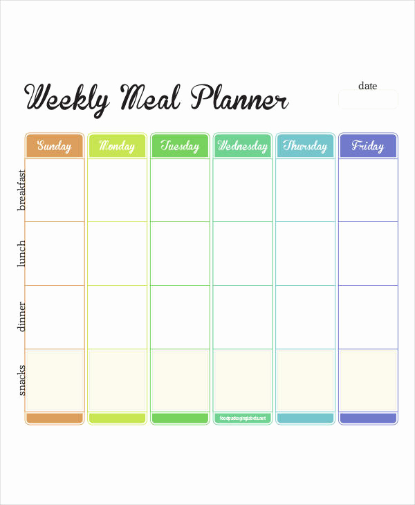 Weekly Meal Planning Template Awesome Printable Weekly Planner 11 Free Pdf Documents Download