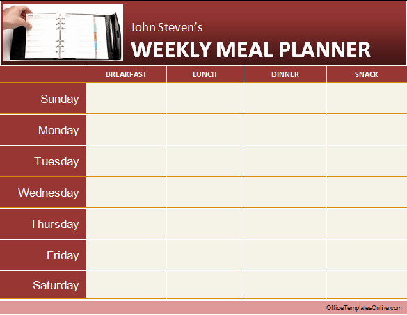 Weekly Meal Planning Template Best Of Daily &amp; Weekly Ms Word Planner Templates