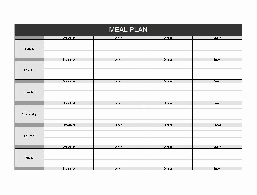 Weekly Meal Planning Template Inspirational 40 Weekly Meal Planning Templates Template Lab