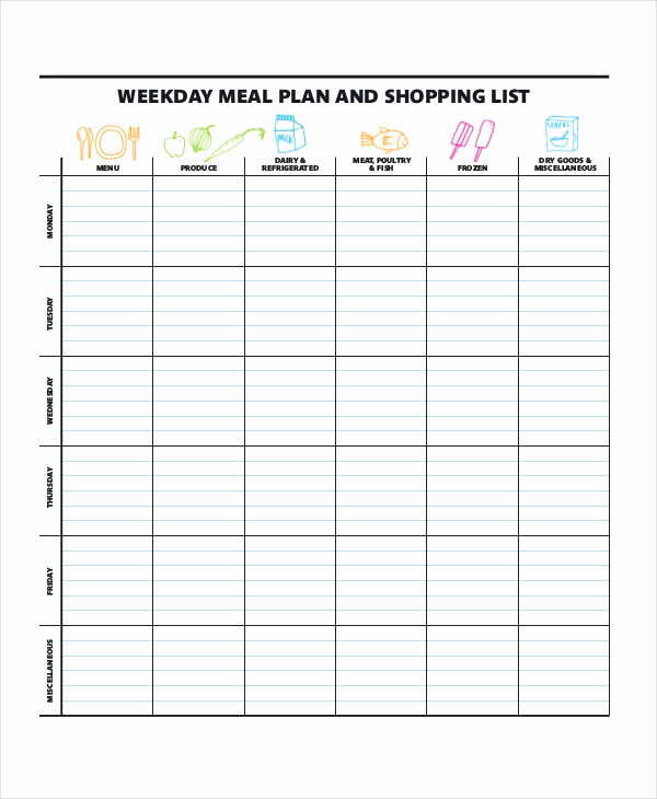 Weekly Meal Planning Template Inspirational Weekly Meal Planner 10 Free Pdf Psd Documents Download