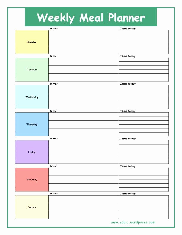 Weekly Meal Planning Template Unique 17 Best Images About Meal Planner On Pinterest