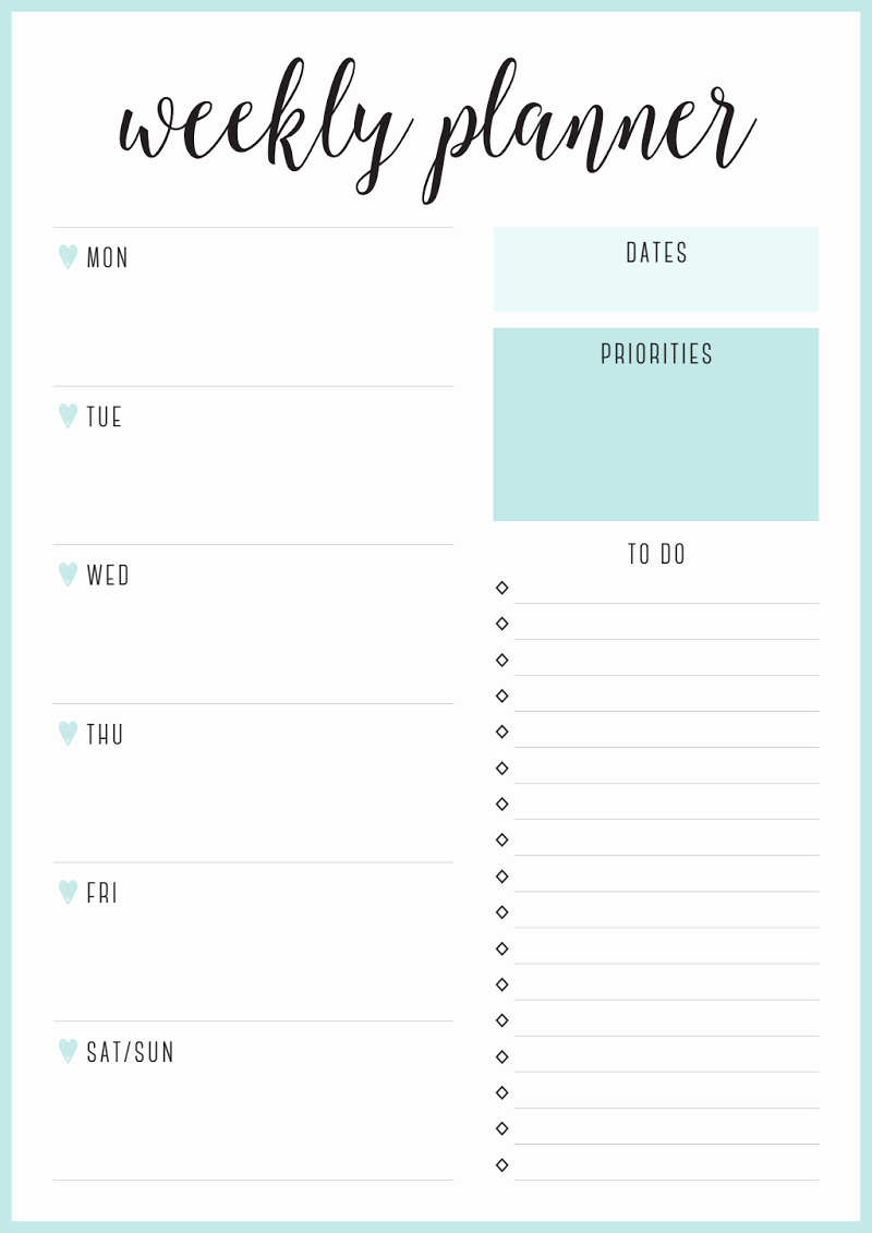 Weekly Planner Template Pdf Inspirational Sea Weekly Planner Portrait A4 Pdf Life